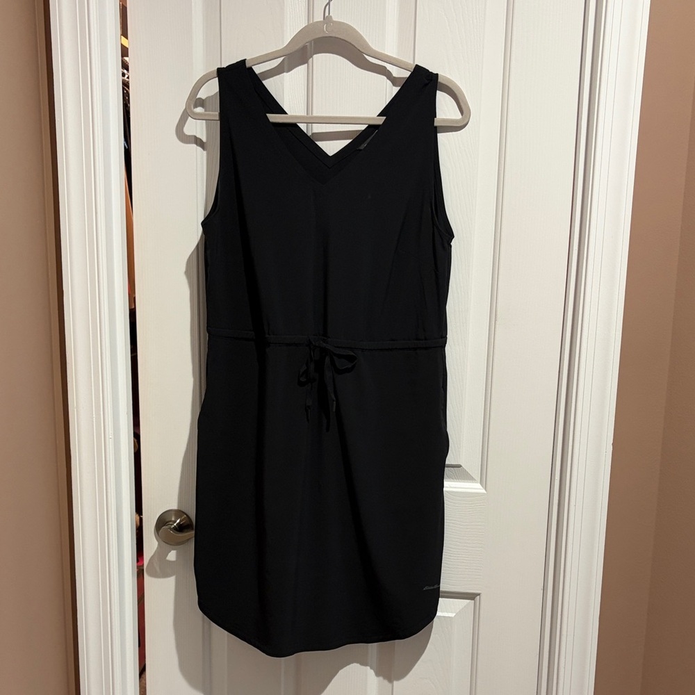 Eddie Bauer Black V-Neck Mini Dress